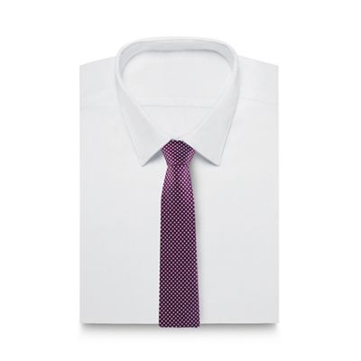 J by Jasper Conran Purple jacquard patterned pure silk tie